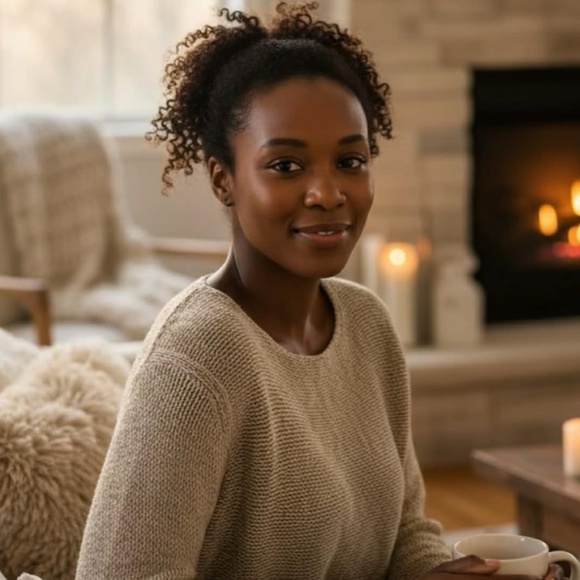 KARL LAGERFELD PARIS Knit Tunic Sweater M (Tag S) Beige Gold Shimmer 3/4 Sleeve - Picture 1 of 11